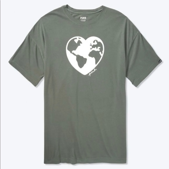 VIctoria's Secret PINK Earth Day One Size Tee - Picture 2 of 9